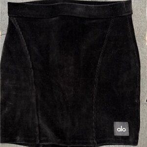 Alo Yoga Black Skirt Micro Corduroy Winter Break